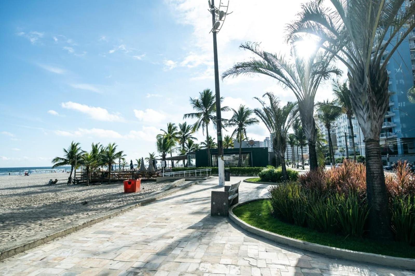 Frente Vista Mar Com Varanda Wi Fi 300Mbps E 10M Da Praia Da Tupi - Estacionamento Gratuito Прая-Гранди Экстерьер фото