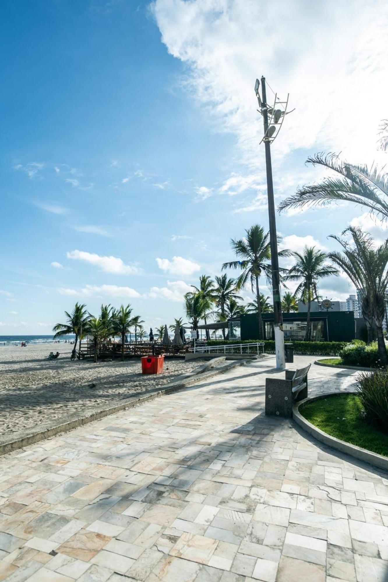 Frente Vista Mar Com Varanda Wi Fi 300Mbps E 10M Da Praia Da Tupi - Estacionamento Gratuito Прая-Гранди Экстерьер фото