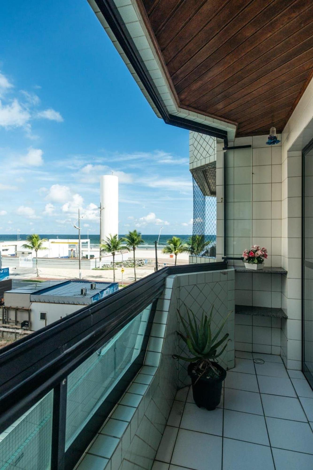 Frente Vista Mar Com Varanda Wi Fi 300Mbps E 10M Da Praia Da Tupi - Estacionamento Gratuito Прая-Гранди Экстерьер фото